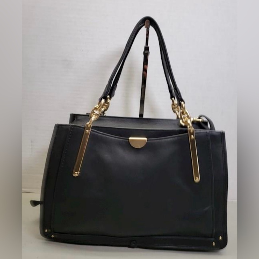 COACH Dreamer 36 Black Smooth Leather Satchel Gold